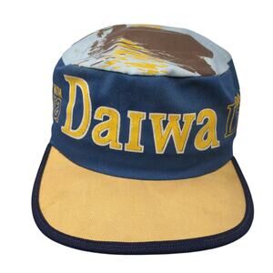 Vintage Hook Up With Daiwa Painter's Cap Hat Blue Yellow Vintage Hook Up